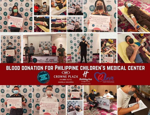 RHR employees took part in a blood donation drive benefitting patients at the Philippine Children's Medical Center. IMAGE Robinsons Hotels and Resorts 