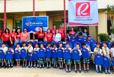 R Eskwela Donates School Bags with Supplies to a School Children in Tacloban  
